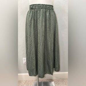 SHEIN Sage Green Polka Dot Midi Skirt XL